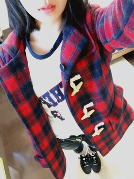 「Rodeo Crowns（ロデオクラウンズ）のアイテム（ダッフルコート）」を使った、まおさん（レディース・166cm）の冬コーディネート
