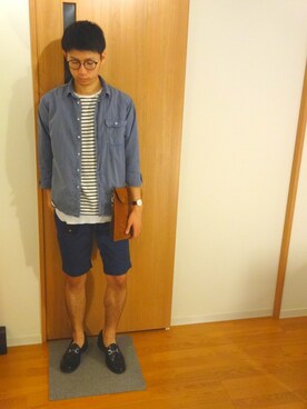 「Daniel Wellington（ダニエルウェリントン）の【Daniel Wellington】レザーバンド３６ＭＭ（アナログ腕時計）」を使った、お気のdogさん（メンズ・176cm）の夏コーディネート