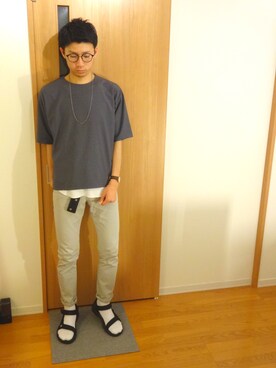 「Daniel Wellington（ダニエルウェリントン）の【Daniel Wellington】レザーバンド３６ＭＭ（アナログ腕時計）」を使った、お気のdogさん（メンズ・176cm）の夏コーディネート