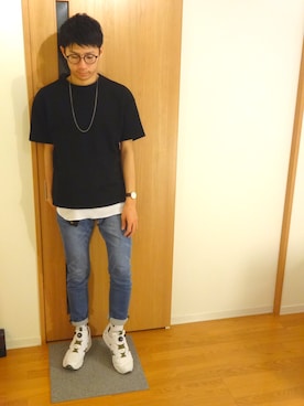 「Daniel Wellington（ダニエルウェリントン）の【Daniel Wellington】レザーバンド３６ＭＭ（アナログ腕時計）」を使った、お気のdogさん（メンズ・176cm）の夏コーディネート