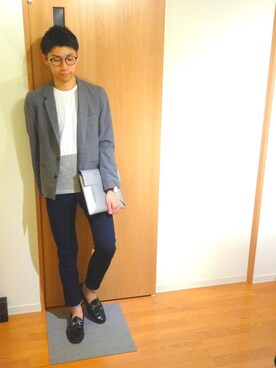 「NANO universe（ナノユニバース）のVINTAGEジョグデニム（デニムパンツ）」を使った、お気のdogさん（メンズ・176cm）の秋コーディネート