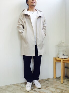 「STUTTERHEIM（ストゥッテルハイム）のアイテム（ジャケット/アウター）」を使った、さんさん（メンズ・164cm）の夏コーディネート