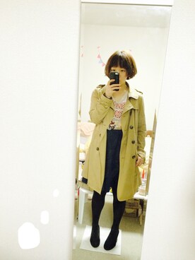 「RNA」｜「アイテム（トレンチコート）」を使った、ここあさん（レディース・147cm）の秋コーディネート