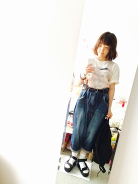 「ウエストイン」｜「アイテム（ワンピース/ドレス）」を使った、ここあさん（レディース・147cm）の春コーディネート