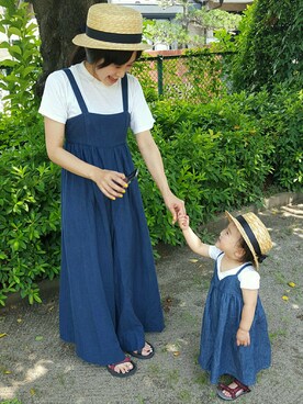 「サロペ部夏祭り♡」｜Hanaさん（キッズ・70cm）の夏コーディネート