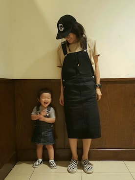 「spitfire（スピットファイア）のアイテム（帽子）」を使った、Hanaさん（キッズ・80cm）の夏コーディネート