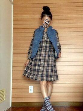 「B.L.U.E（ビーエルユーイー）のアイテム（その他アウター）」を使った、nacchanさん（レディース・158cm）の秋コーディネート
