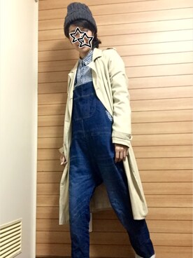 「B.L.U.E（ビーエルユーイー）のアイテム（オールインワン・サロペット）」を使った、nacchanさん（レディース・158cm）の秋コーディネート