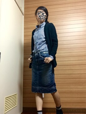 「B.L.U.E（ビーエルユーイー）のアイテム（スカート）」を使った、nacchanさん（レディース・158cm）の秋コーディネート