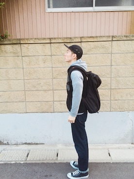 「CONVERSE（コンバース）のconverse コンバース ALL STAR HI オールスター ハイ 3206 BLACK(US)（スニーカー）」を使った、AOKIさん（メンズ・165cm・20代）の秋コーディネート