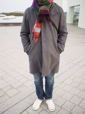 「アイテム（ダッフルコート）」を使った、がじろう♡さん（メンズ・179cm・40代）の冬コーディネート