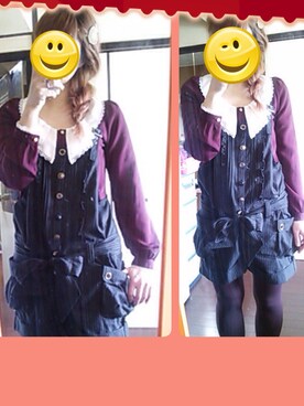 「アイテム（シャツ/ブラウス、レッド系）」を使った、ぽんこつさん（レディース・161cm）の夏コーディネート