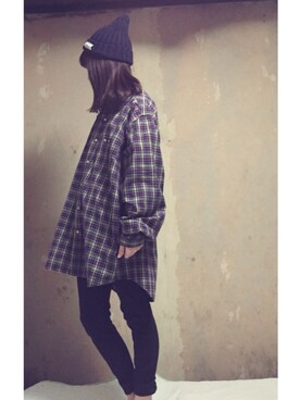 「RETRO GIRL（レトロガール）のアイテム（ニットキャップ/ビーニー）」を使った、さいとうさんさん（レディース・151cm）の秋コーディネート