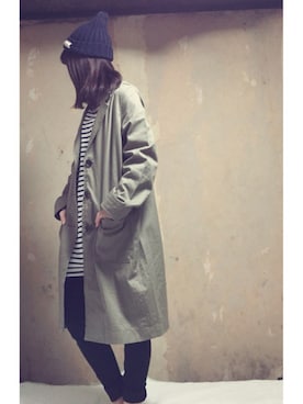 「RETRO GIRL（レトロガール）のアイテム（ニットキャップ/ビーニー）」を使った、さいとうさんさん（レディース・151cm）の秋コーディネート