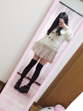 「ニーハイソックス」｜「アイテム（その他アウター）」を使った、こひめちゃんさん（レディース・163cm）の冬コーディネート