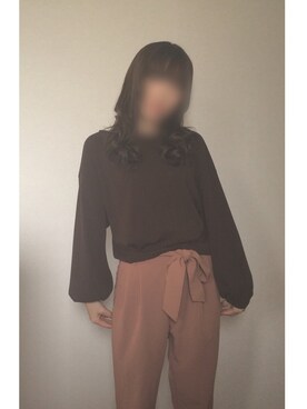 「Aunt Marie's（アントマリーズ）のアイテム（トップス、ブラウン系）」を使った、はあちゃんさん（レディース・155cm）の秋コーディネート