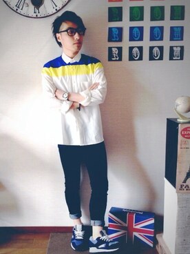 「FRAPBOIS half」｜「アイテム（その他）」を使った、kOJiさん（メンズ・162cm）の秋コーディネート
