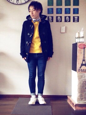 「TOPMAN（トップマン）のアイテム（ダッフルコート）」を使った、kOJiさん（メンズ・163cm）の冬コーディネート