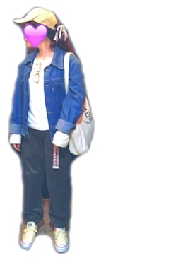 「MAISON KITSUNE」｜「アイテム（デニムジャケット）」を使った、AINOさん（レディース・155cm）の冬コーディネート