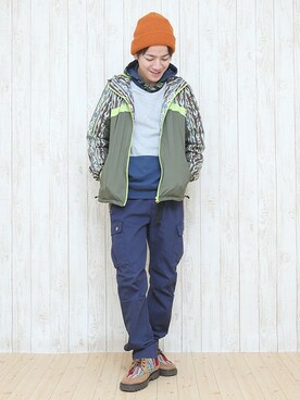 「チチカカ（チチカカ）のアイテム（ナイロンジャケット）」を使った、ニシティさん（メンズ・174cm）の春コーディネート
