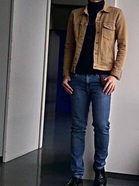 「アイテム（アクセサリー、パープル系）」を使った、makさん（メンズ・177cm）の秋コーディネート