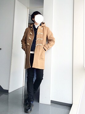 「JOURNAL STANDARD（ジャーナルスタンダード）のアイテム（ダッフルコート）」を使った、makさん（メンズ・177cm）の冬コーディネート
