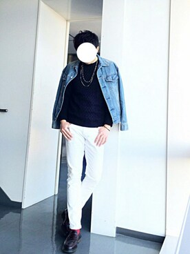 「JOURNAL STANDARD relume（ジャーナルスタンダード　レリューム）のアイテム（デニムジャケット）」を使った、makさん（メンズ・177cm）の冬コーディネート