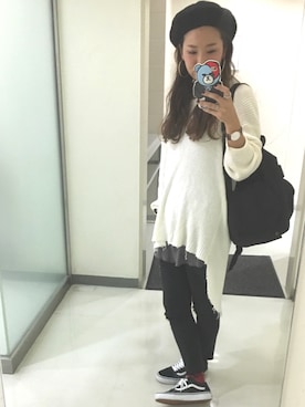 「DHOLIC（ディーホリック）のアイテム（ハンチング/ベレー帽）」を使った、kinayacoさん（レディース・160cm）の秋コーディネート