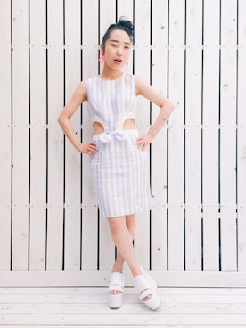 「grapevine by k3（グレープバインバイケースリー）のアイテム（ピアス（両耳用））」を使った、ayakaさん（レディース・145cm）の春コーディネート