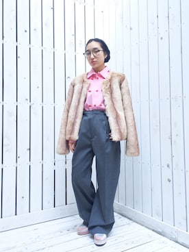 「G.V.G.V.（ジーヴィージーヴィー）のアイテム（パンツ）」を使った、ayakaさん（レディース・145cm）の冬コーディネート