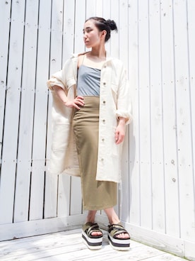「grapevine by k3（グレープバインバイケースリー）のアイテム（ジャケット/アウター）」を使った、ayakaさん（レディース・145cm）の夏コーディネート