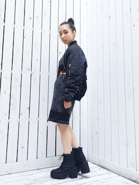 「G.V.G.V.（ジーヴィージーヴィー）のアイテム（ジャケット/アウター）」を使った、ayakaさん（レディース・145cm）の秋コーディネート