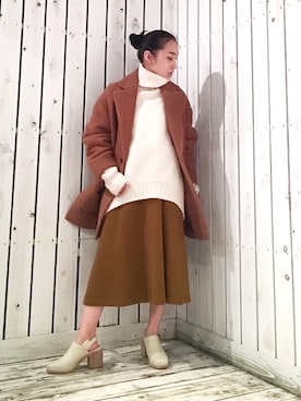 「G.V.G.V.（ジーヴィージーヴィー）のアイテム（その他アウター）」を使った、ayakaさん（レディース・145cm）の冬コーディネート