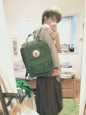 「アイテム（スカート、ブラウン系）」を使った、おかゆさん（メンズ・162cm）の夏コーディネート