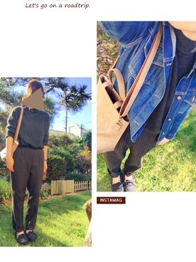 「カシミヤ」｜「アイテム（その他シューズ）」を使った、haruさん（レディース・161cm）の秋コーディネート