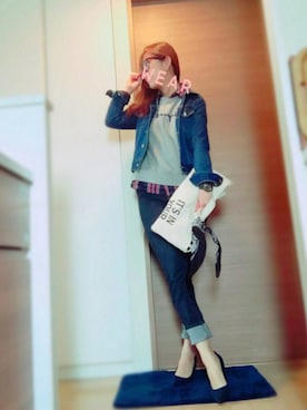 「Lee（リー）のアイテム（シャツ/ブラウス）」を使った、memeさん（レディース・158cm）の春コーディネート
