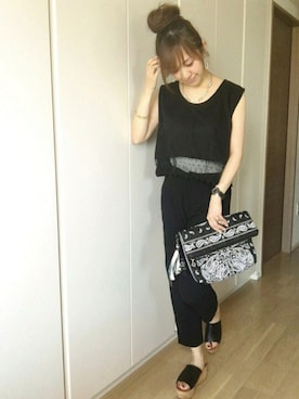 「BEAMS（ビームス）のアイテム（ピアス（両耳用））」を使った、memeさん（レディース・158cm）の夏コーディネート