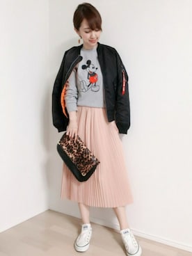 「BEAMS（ビームス）のアイテム（ピアス（両耳用））」を使った、memeさん（レディース・158cm）の秋コーディネート