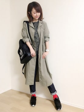 「new balance 996」｜「アイテム（シャツワンピース）」を使った、memeさん（レディース・158cm）の秋コーディネート