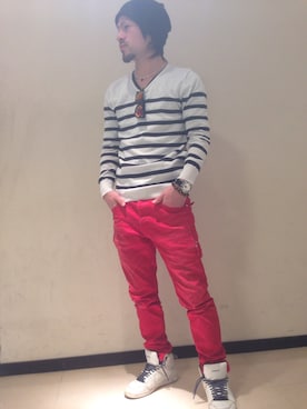 「アイテム（その他シューズ）」を使った、yuya watanabeさん（メンズ・168cm・10代）の冬コーディネート