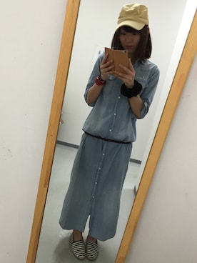 「ワークキャップ」｜「アイテム（ワンピース/ドレス）」を使った、ai*･さん（レディース・161cm）の春コーディネート