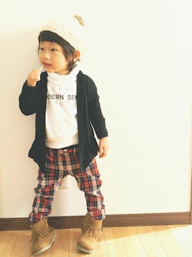 「タートル」｜「アイテム（帽子）」を使った、CHORI.さん（キッズ・90cm）の秋コーディネート