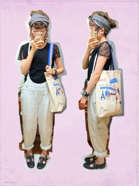 「PAR ICI」｜「アイテム（アナログ腕時計）」を使った、ぽんずさん（レディース・159cm）の夏コーディネート