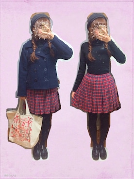 「PAR ICI」｜「アイテム（ハンチング/ベレー帽）」を使った、ぽんずさん（レディース・159cm）の秋コーディネート