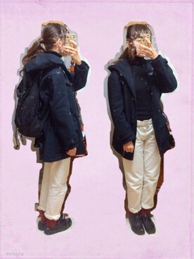 「黒タートルネック」｜「アイテム（その他シューズ）」を使った、ぽんずさん（レディース・159cm）の冬コーディネート