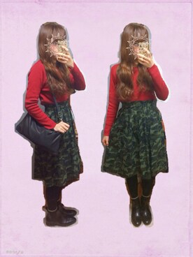 「PAR ICI」｜「アイテム（ブーツ）」を使った、ぽんずさん（レディース・159cm）の冬コーディネート