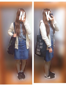 「アイテム（腕時計）」を使った、ぽんずさん（レディース・159cm）の春コーディネート
