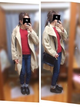 「PAR ICI」｜「アイテム（その他シューズ）」を使った、ぽんずさん（レディース・159cm）の冬コーディネート