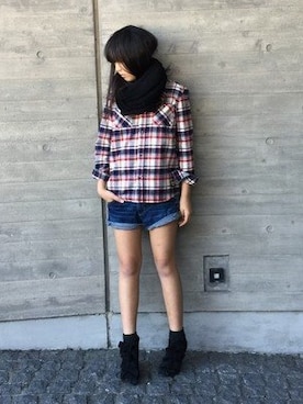 「OPENING CEREMONY（オープニングセレモニー）のアイテム（ブーツ）」を使った、JENさん（レディース・160cm）の秋コーディネート