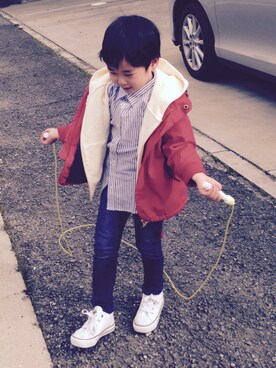 「UNIQLO（ユニクロ）のアイテム（その他パンツ、ブルー系）」を使った、Misato Matsumotoさん（レディース）の冬コーディネート